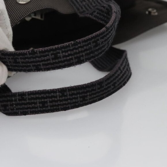 HERMES Her Line MM Tote Bag Canvas Gray Silver Auth kk445 - Picture 7 of 16